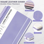 Lined Spiral Journal Notebook, B5 Spiral Notebook, 7.8''×10'' Journaling Notebooks for Work, School, Women, College Ruled Spiral Notebook, Hardcover Leather Notebook for Note Taking Business, Purple
