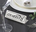 New Star Foodservice Stainless Steel Table Tent Sign (Silver (Reserved), 4 by 1.5-Inch (Set of 2))