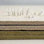 Large Bulletin Board - 48 x 36 Inches, Decorative Felt Pin Board for Wall - 4' x 3' Foldable Photo Display Board with Self-Adhesive Tape, Includes 20 Push Pins - Olive