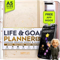 Life Mastery Planner - A 12 Month Journey to Crush Your Goals, Increase Productivity, Passion, Success & Happiness - Weekly & Monthly Life Planner, Habit-Tracker, Gratitude Journal & Organizer, A5