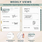 bloom daily planners HARDCOVER 2026 Planner (January to December) - 8.5” x 11” Weekly & Monthly Dated Agenda Organizer Book with Stickers & Tabs - Beige Bouquet