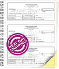 Custom 8.5" x 7" (3 Per Page) Carbonless NCR Books in 2-Part Duplicate Invoices, Receipts, Work Orders, Sales Orders, Purchase Orders, Estimates, Quote Forms with Your Company/Business Name (150 Sets)