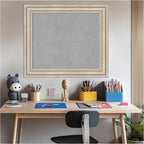 Amanti Art Silver Framed Magnetic Board 26x30 Medium Vision Board for use with Magnets, 100% Metal Sheet to Display Items as Office Decor or for Home Organization in mudroom, Kitchen or Kids Room