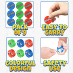 Bedwina Pencil Sharpeners - 9 Pack Pocket Sized Mini Handheld Colored Pencil Sharpener Manual for Kids, Plastic and Colorful for Party Favors, Goodie Bags, Classroom Prizes, School Supplies