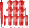 deegtran Pens Bulk, 50 Pack No Bleed Red Ink Click Pens with Soft Grip, Wholesale Retractable Ballpoint Pens for Office School, Medium Point Smooth 1.0MM