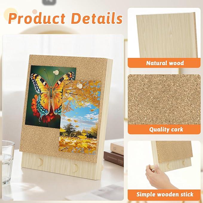 Trycooling Bulletin Board/Cork Board on The Desktop-Small Mini Hanging Tack Message Memo Picture Board for Home Office School