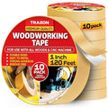 Trazon Double Sided Woodworking Tape Super Strong, 10 Pack, 1 Inch x 120 Feet, Wood Crafter Sticky Tool, Two Side Adhesive for Router Templates and CNC Machine, Removable & Residue Free