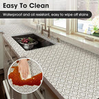 ALIUNI Drawer and Shelf Liner, Non-Slip Kitchen Cabinet Liners Non-Adhesive Thick Strong Grip Waterproof Washable Mats Protect Dresser Shelves Cupboard Bathroom Cabinets, Boho: Beige, 24 in X 20 FT