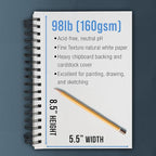 U.S. Art Supply 5.5"x8.5" Mixed Media Sketchbook, 2 Pack (60 Sheets), 98 lb (160 GSM) - Spiral-Bound Pad with Perforated Acid-Free Paper - Artist Sketch Book for Drawing, Painting, Watercolor