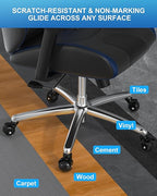 RidRed Office Chair Wheels Replacement Heavy Duty 2 Inch Roller Blade Wheels for Carpet Hardwood Floors,Support 2000 LB, Rubber Rollerblade Desk Chair Casters, Standard Stem Universal Fit, Set of 5