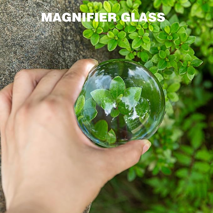 2Pcs 3.1inch Crystal Dome Magnifying Paperweight, Clear Distortion-Free Optics Convex Lens Set for Physics Classroom Home Decor, Paper Weights for Outdoor Events