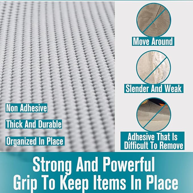 Shelf Drawer Liner Non-Adhesive Non Slip Durable for Drawers, Shelves, Cabinets, Storage, Kitchen