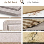 Large Bulletin Board, Foldable 60x36 Inches Cork Board Alternative, Large Felt Board Decorative Pin Board for Wall, Foldable Photo Board Self-Adhesive Vision Board with 36 Pushpins Light Khaki