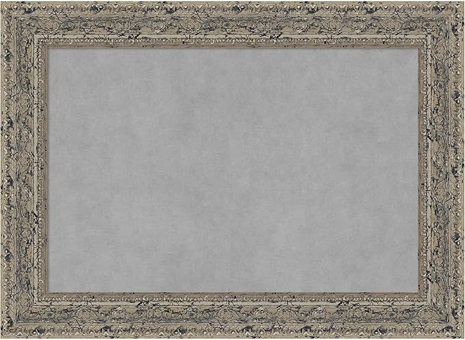 Amanti Art Silver Framed Magnetic Board 21x29 Medium Vision Board for use with Magnets, 100% Metal Sheet to Display Items as Office Decor or for Home Organization in mudroom, Kitchen or Kids Room