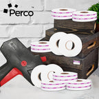 Perco Purple Reverse Print on White Bakery Labels to fit Monarch 1110 Price Gun - 16 Rolls, 17,000 Labels with Ink Roll Included