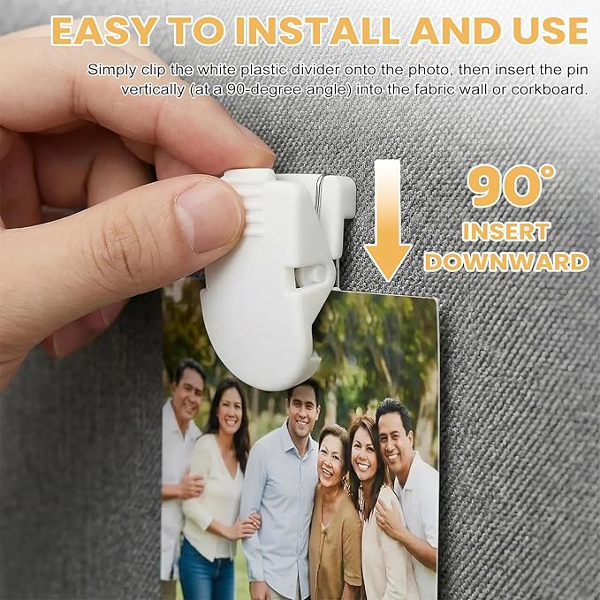 Darlingao ﻿12 Pcs Cubicle Clips for Fabric Panels, Strong Hold Plastic Cubicle Hooks Wall Clips for Hanging Photos Notes Memos Pictures, Office Partition Accessories Push Pin Style, Standard Size