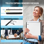 WOT I 1 Inch Telescoping 3 Ring Binder 12-Pack, Expandable Flexible Binder with Customizable Front Cover & Clear Catalog Pocket, Holds 225 Sheets, School Office Supplies, Black+White