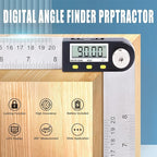 Delgada 8 inch/200mm Digital Angle Finder Ruler - Stainless Steel Protractor for Woodworking and Construction - Battery Included