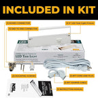 LED Under Cabinet Lighting Hardwired - 3CCT 9 Inch White Finish - Undercabinet Lights for Kitchen - Linkable Undercounter Dimmable Plug in Light or Hard Wired - Under Counter Fixture Direct Wire