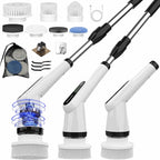 Electric Scrubber Brush, IPX7 Electric Scrubber for Shower, Electric Cleaning Brush Scrubber with 7 Replaceable Brush Heads & Retractable Handle, 2-Speed Adjustable Spin Cleaning Brush
