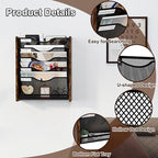 PAG-Mass Wall File Organizer,6 Tier Mesh Mail Organizer Wall Mounted,Hanging File Holder,Magazine Rack for Documents,Magazine,Literature,File,Mails,Envelopes