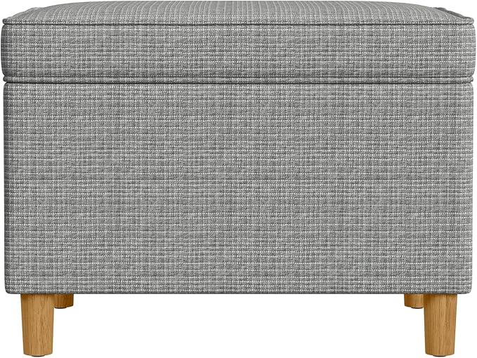Spatial Order Home Decor | Dinah Collection Modern Storage Ottoman | Ottoman with Storage for Living Room & Bedroom(Sage Mini Grid Pattern)