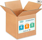 Small Cube Moving & Shipping Boxes 6x6x6 inches (10-Pack) - Extra Strength 200 lb vs Regular - Corrugated Moving Boxes - Box for Packaging Moving Supplies - Packaging Box by IDL Packaging