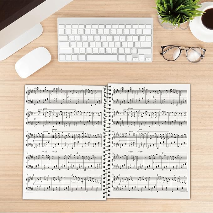MOREYES Music Notebook Composition Manuscript Staff Notebook with 100 Pages 10.24x7.5 inch/26x19cm, Green