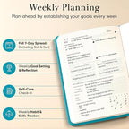 Mantra Planner 2026 Planner, Daily Journal & Gratitude Journal All-In-One with To Do List, Self Care Prompts & Habit Tracker - 5.8 x 8.3 - Teal