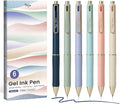Taja Gel Pens, 6 Pcs Quick Dry Navy Gel Ink Pens, 0.5mm Fine Point Smooth Writing Pens for Journaling and Note Taking, Cute Aesthetic Pens for Women & Men-Navy Ink