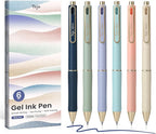 Taja Gel Pens, 6 Pcs Quick Dry Navy Gel Ink Pens, 0.5mm Fine Point Smooth Writing Pens for Journaling and Note Taking, Cute Aesthetic Pens for Women & Men-Navy Ink