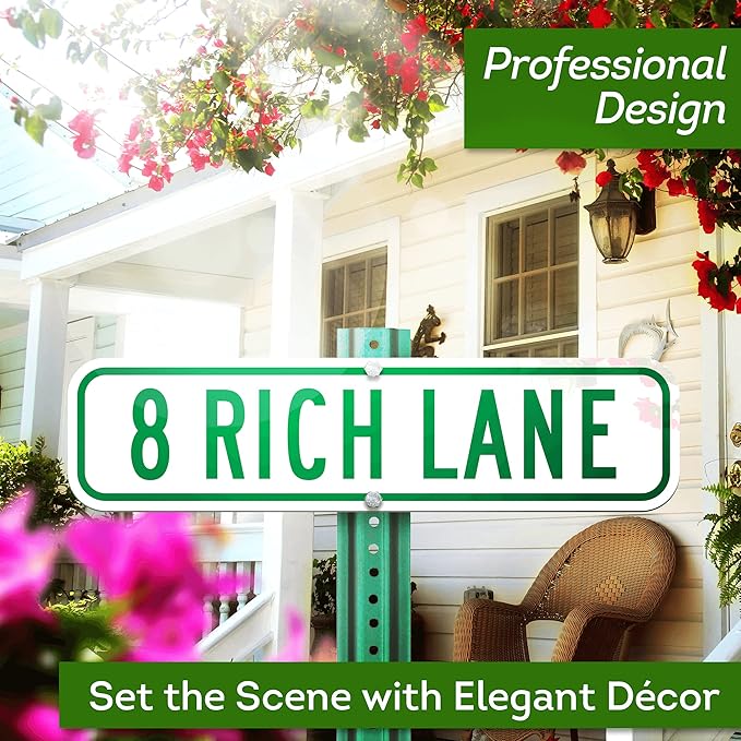 Custom Street Sign, Address Sign, 8 Colors, Reflective Option, Mounting Options, 6x24 Inch, Thick Rust-Free AlumaBond, Made in USA By My Sign Center (Contour)