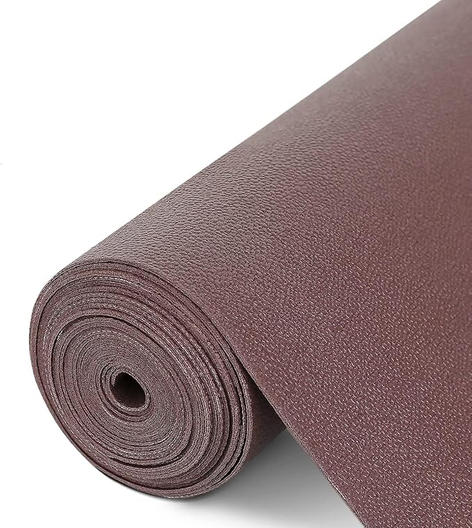 WochiTV Shelf Liner for Cabinets, Drawer Non Adhesive Non Slip Foam Mat for Kitchen, Pantry, Bathroom, Cupboard, Garage, Closet, Shelves, Drawer, Tool Box, Brown 11.8 x 118 inches