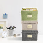 Vienrose Greeting Card Organizer Storage Box with 20 Removable Dividers, 84 Self-stick Labels, Perfect for Photos, Envelopes, Scrapbooking, Paper, Stickers Holder 2 Pack Grey