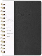 Oneirom Spiral Notebook-6.10" x 8.19" College Ruled Journal with Inner Pockets and 160 Pages,PU Leather Cover Business Journal, Twin-Wire Binding Notebook Perfect for Office & Home School Supplies