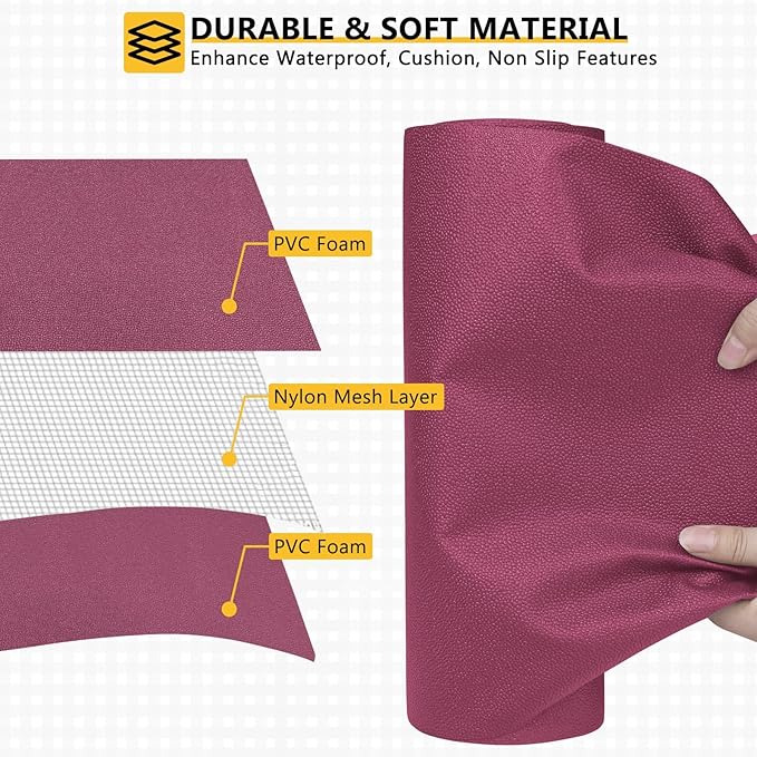 WochiTV Shelf Liner for Cabinets, Drawer Non Adhesive Non Slip Foam Mat for Kitchen, Pantry, Bathroom, Cupboard, Garage, Closet, Shelves, Drawer, Tool Box, Fuchsia 23.6 x 118 inches