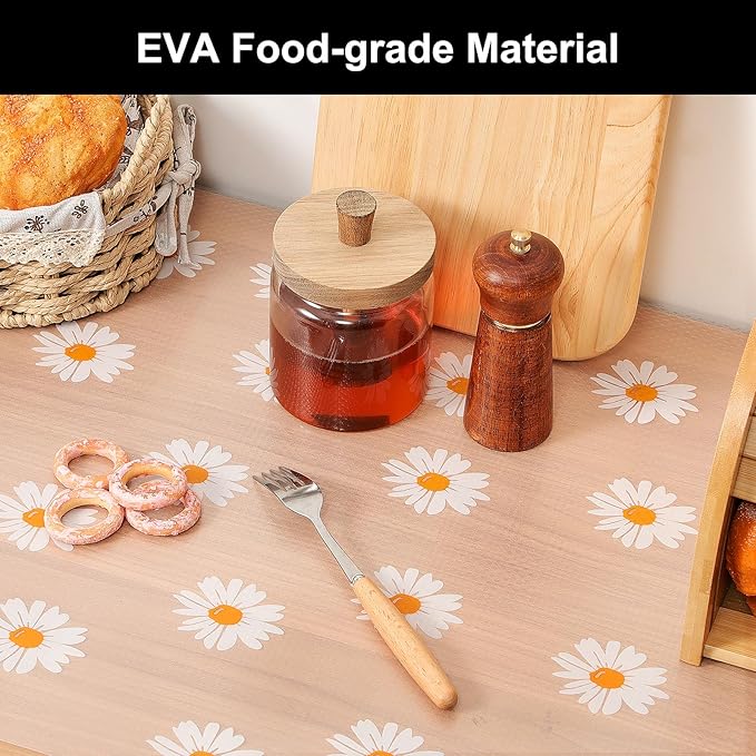 Cooyes Shelf Liner – Premium Non-Adhesive Cabinet & Drawer Liner for Kitchen – Waterproof Shelf Paper with Modern Pattern – Durable EVA Cabinet Mat – Easy to Cut （24" W x 120" L）