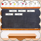 AmazingSpark 72 Pcs Composition Notebook School Name Tags for Classroom Desks in 6 Styles Composition Classroom Decor 9 x 3 Inches Desk Nameplates for Student Name Tag Labels Kindergarten Preschool