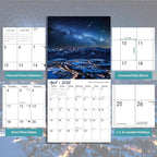 2026 Wall Calendar,Milky Way Monthly Wall Calendar, 12" x 24" Open,Family Planner Calendar Organizer with Milky Way Images