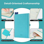 IN-LUXPRO Planner 2026 Daily Weekly and Monthly,11.5"x8.5",12 Months Spiral Bound Calendar Agenda with Self-adhesive Pen Holder,2026 Appointment Book with Vegan Leather Soft Cover,Light Blue