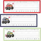 Name Tags for Classroom Desks, Truck Theme Students Name Plates, Truck Bash Labels for School Students Desks, Teaching Supplies, Back to School Decor, 30 Pack (04)