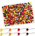 WILLBOND 500 Pack Map Push Pins Map Tacks Small Round Head Push Pins Thumb Tacks for Travel Picture Photo Bulletin Board Wall DIY Craft School Office Home(Red, Orange, Yellow, Brown,1/6 Inch)