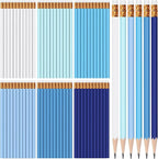 TecUnite 120 Pcs #2 HB Pencils with Eraser No 2 Unsharpened Wooden Hexagonal Pencils for Adults Gifts for School Exam art Learning Office Sketching(Blue Green Series)