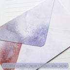 Tuhangcc Stationary Paper Set Minimalism - Hand Blended Colors, 12 Envelopes (4x6 in) & 24 Lined Paper for Wedding Love Letters, Invitations, Anniversaries (Cherry Blossom Mist)