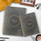 2026 Planner 8.5 x 11, Large Weekly Monthly Planners with Tabs, A4 Spiral Bound Daily Calendar 2026 Planner, 12 Month Agenda from Jan. to Dec., Flexible Cover Appointment Book(Black Gold Flower)