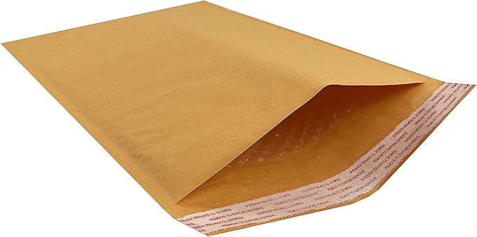 Amazon Basics Kraft Bubble Self-Seal Mailer, 10.5" x 16" (Internal Size 10.25" x 15"), 25-Pack, Brown