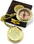 Trust in The Lord With All Your Heart - Proverbs 3:5-6 Quote Engraved Compass With Wooden Box, Greeting Card, Gift Compass, Graduation Day Gifts 2024 for Women Men Boys Girls
