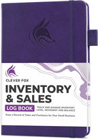 Clever Fox Inventory & Sales Log Book for Small Business – Inventory Ledger Book, Inventory Notebook, Order Tracker Book for Purchases, Sales & Reorders – Undated, Hardcover, A5, Purple