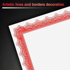 50 Sheets Red & White Certificate Papers, Letter Size 8.5x11, for Printing, Diploma Paper, Award, Document Cardstock Paper, Inkjet Printer Compatible