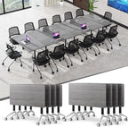 Conference Table,55.1''Folding Conference Room Table for 4-12 People,Mobile Flip Top MeetingTraining Table with Different Coulor and Styles for Offices, Classrooms,Meeting Room (8, 47.2''F)
